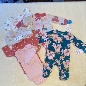 Lot of Carters 3Mon New Sleepers & New Long Sleeve Onesies